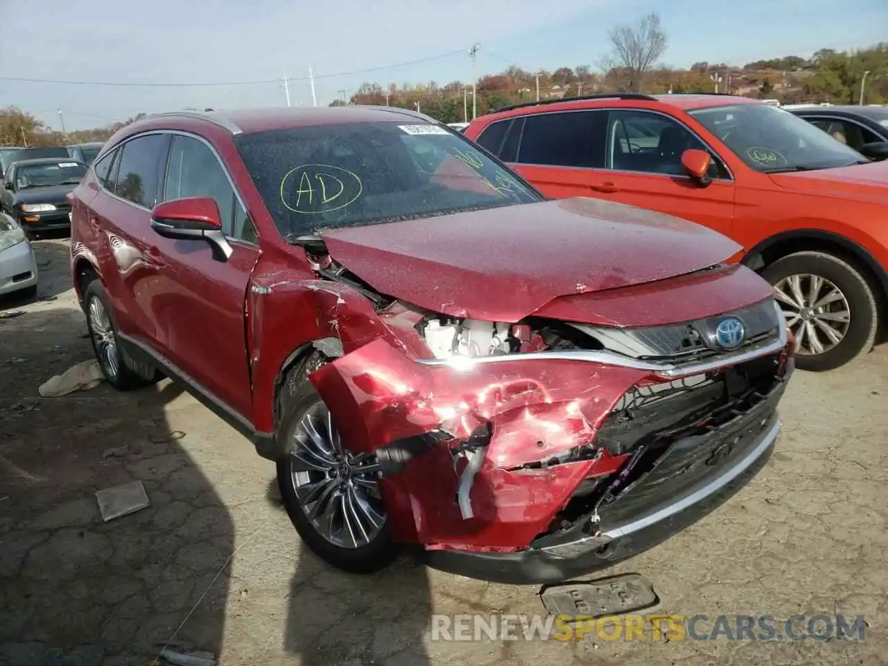 1 Photograph of a damaged car JTEAAAAH1MJ014190 TOYOTA VENZA 2021