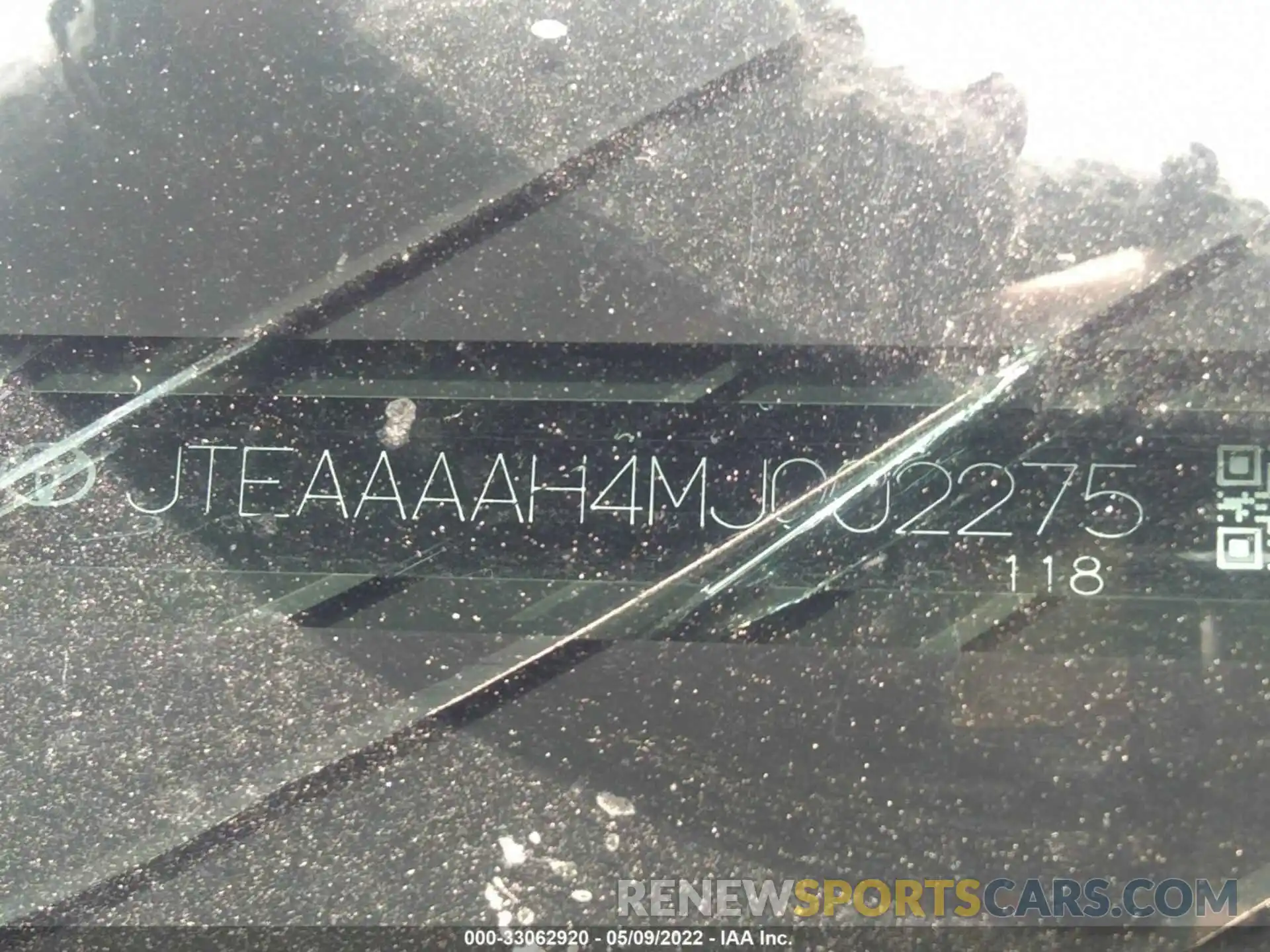 9 Photograph of a damaged car JTEAAAAH4MJ002275 TOYOTA VENZA 2021