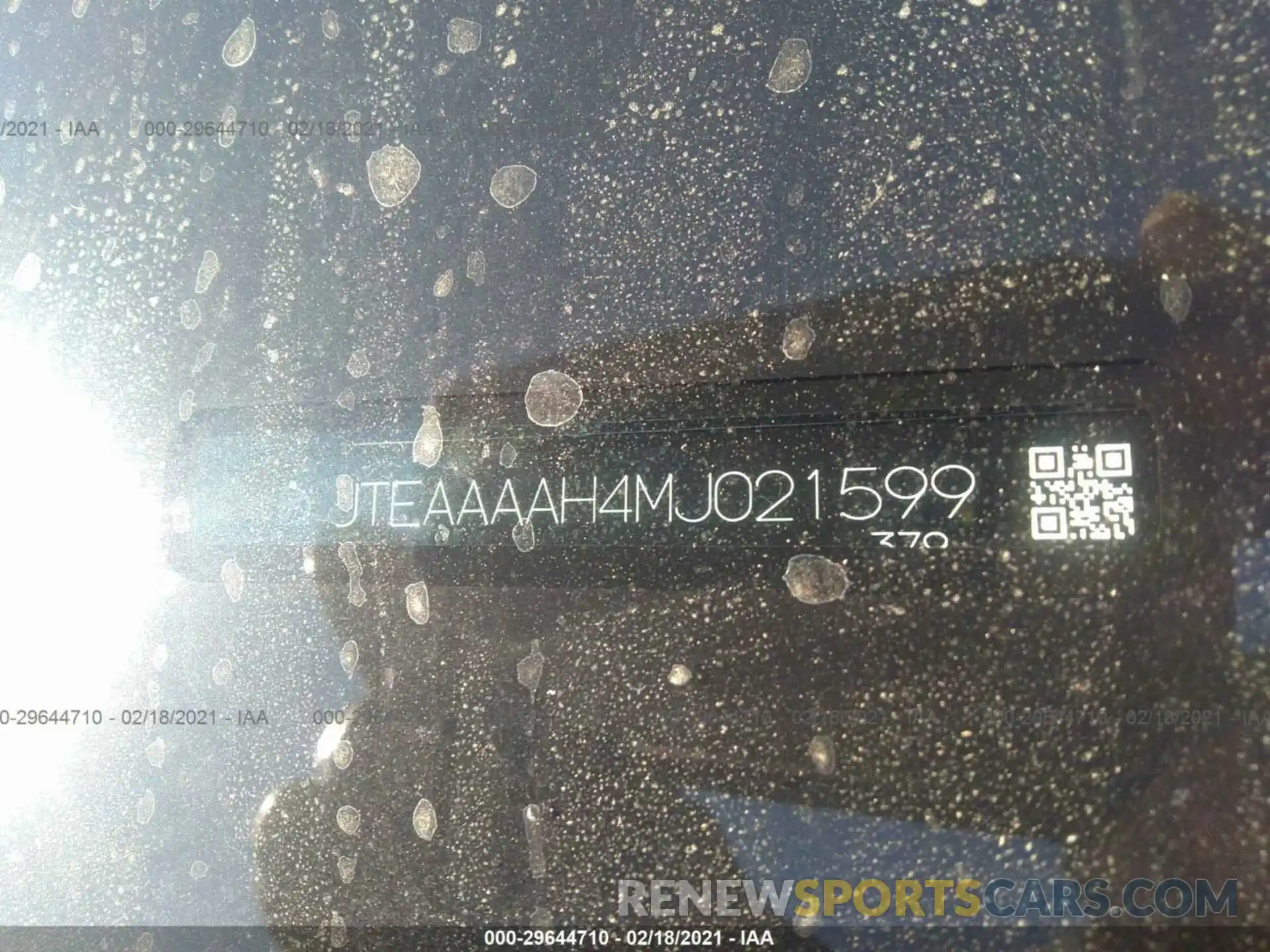 9 Photograph of a damaged car JTEAAAAH4MJ021599 TOYOTA VENZA 2021