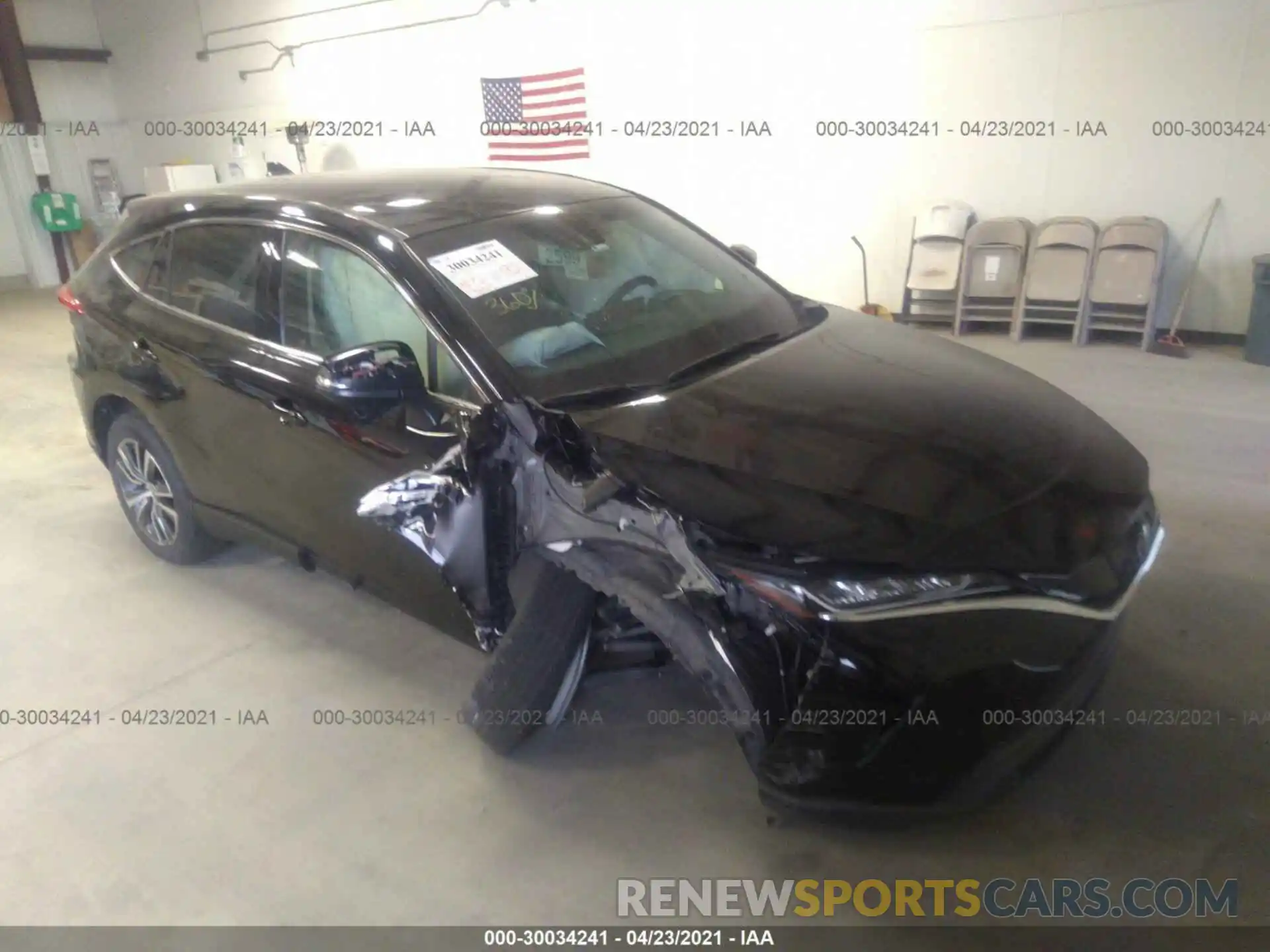 1 Photograph of a damaged car JTEAAAAH6MJ007221 TOYOTA VENZA 2021