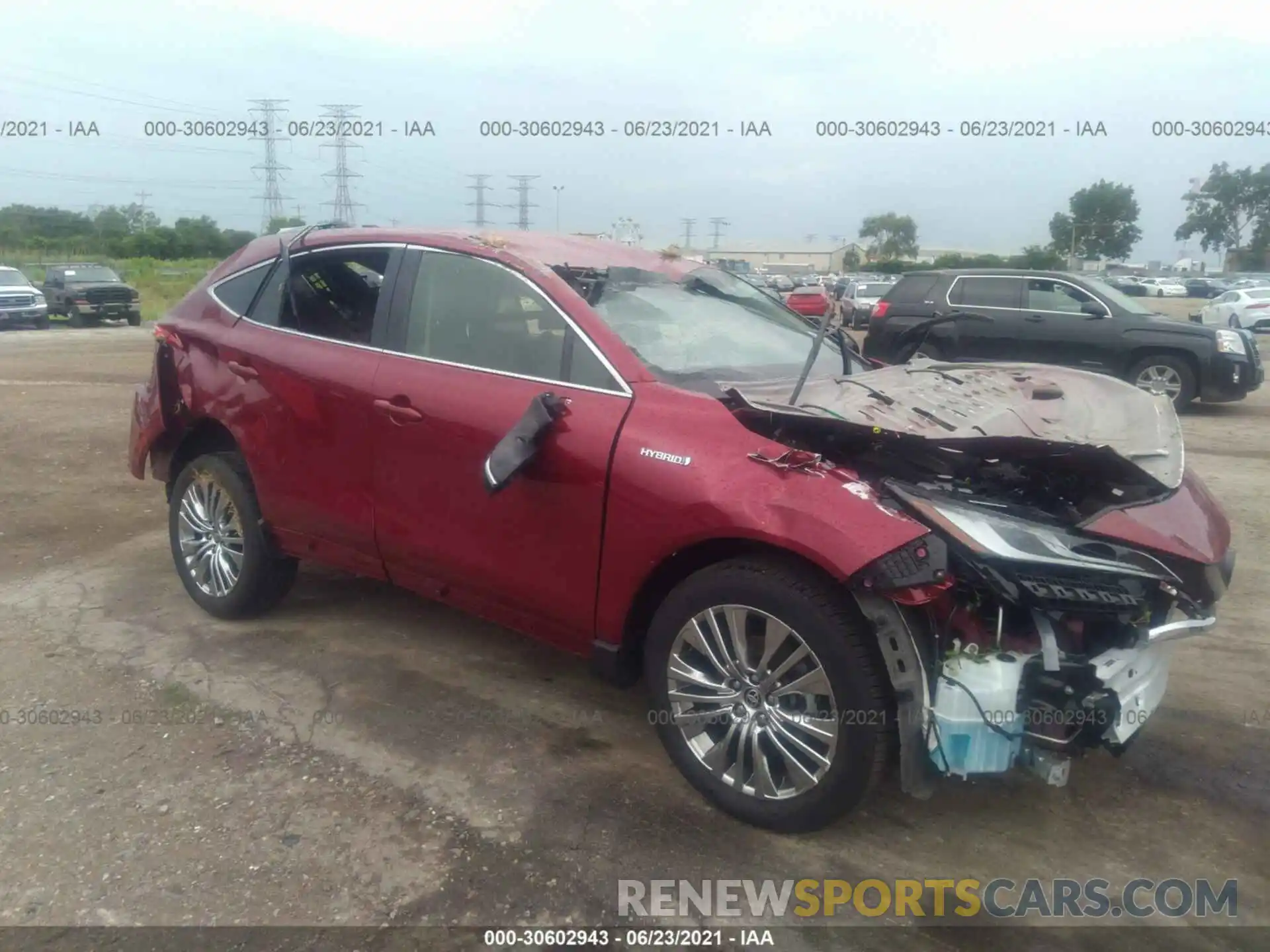 1 Photograph of a damaged car JTEAAAAH7MJ009530 TOYOTA VENZA 2021