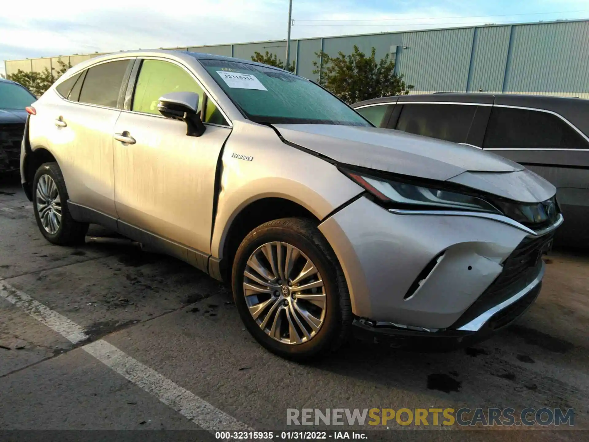 1 Photograph of a damaged car JTEAAAAH9MJ030198 TOYOTA VENZA 2021