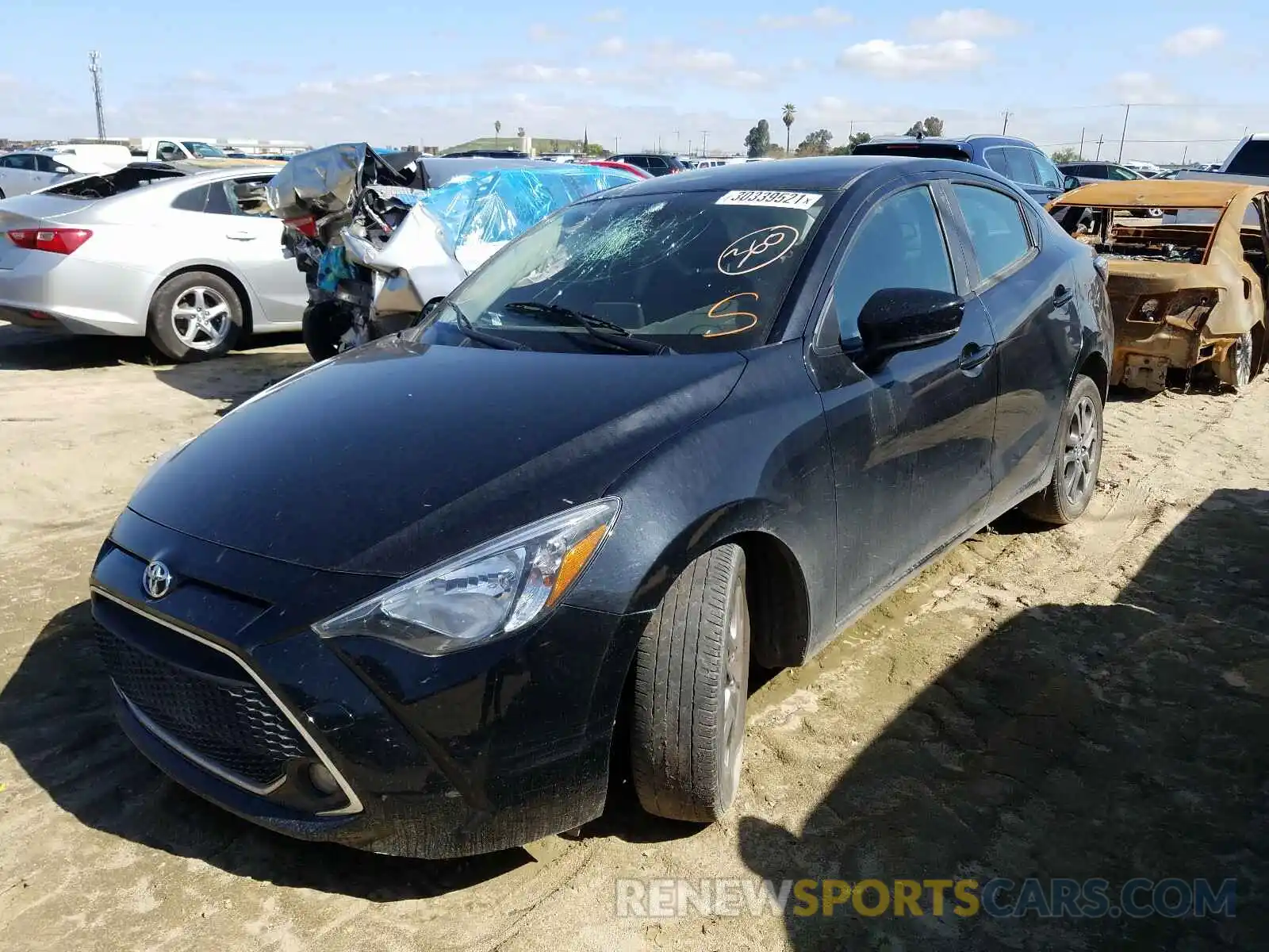 2 Photograph of a damaged car 3MYDLBYV3KY527142 TOYOTA YARIS 2019