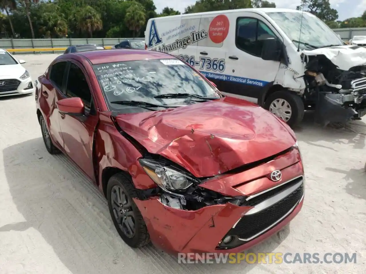 1 Photograph of a damaged car 3MYDLBYV4KY512021 TOYOTA YARIS 2019