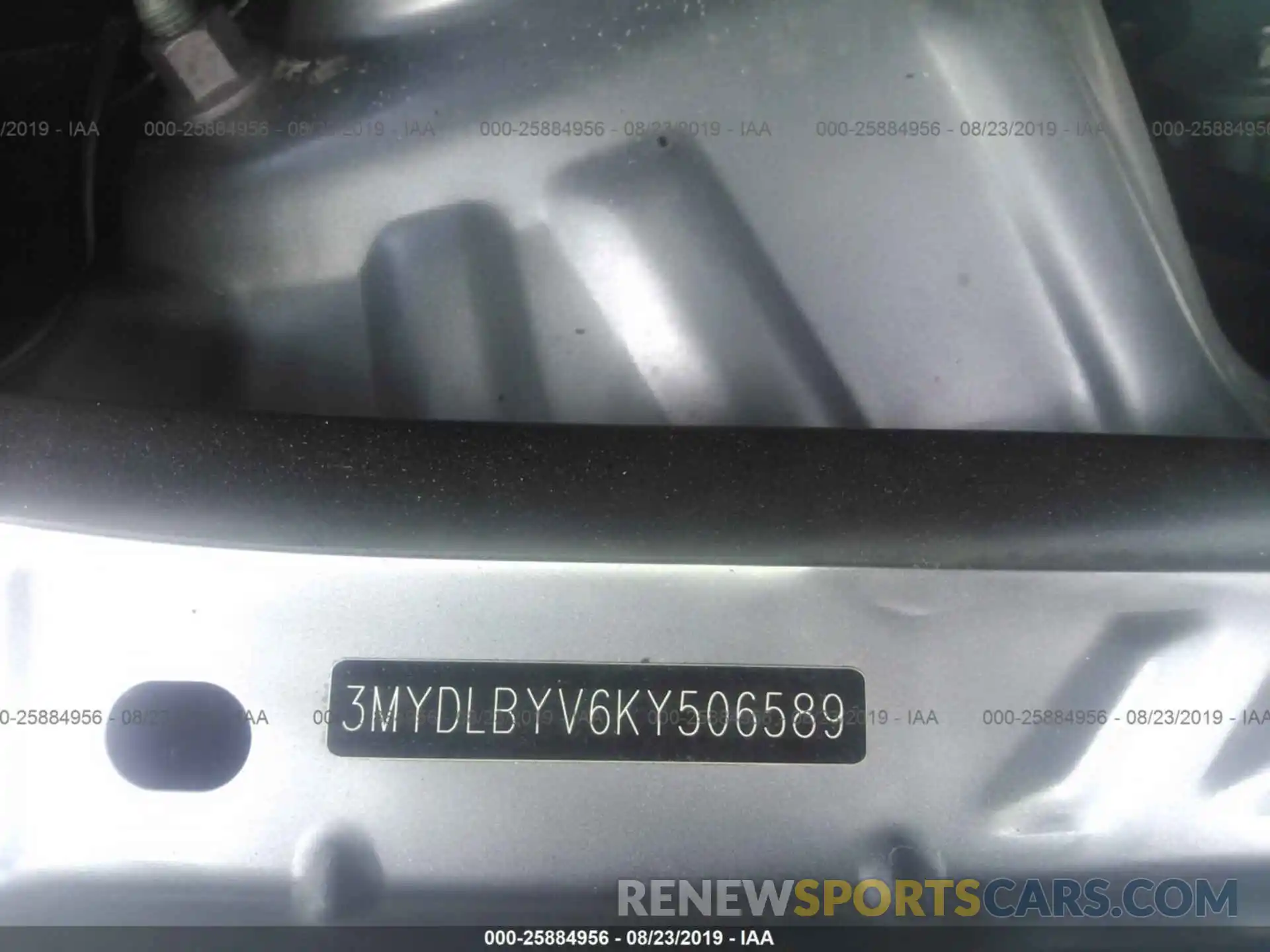 9 Photograph of a damaged car 3MYDLBYV6KY506589 TOYOTA YARIS 2019