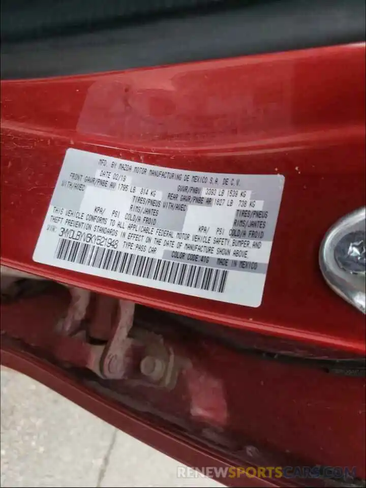 10 Photograph of a damaged car 3MYDLBYV6KY521948 TOYOTA YARIS 2019