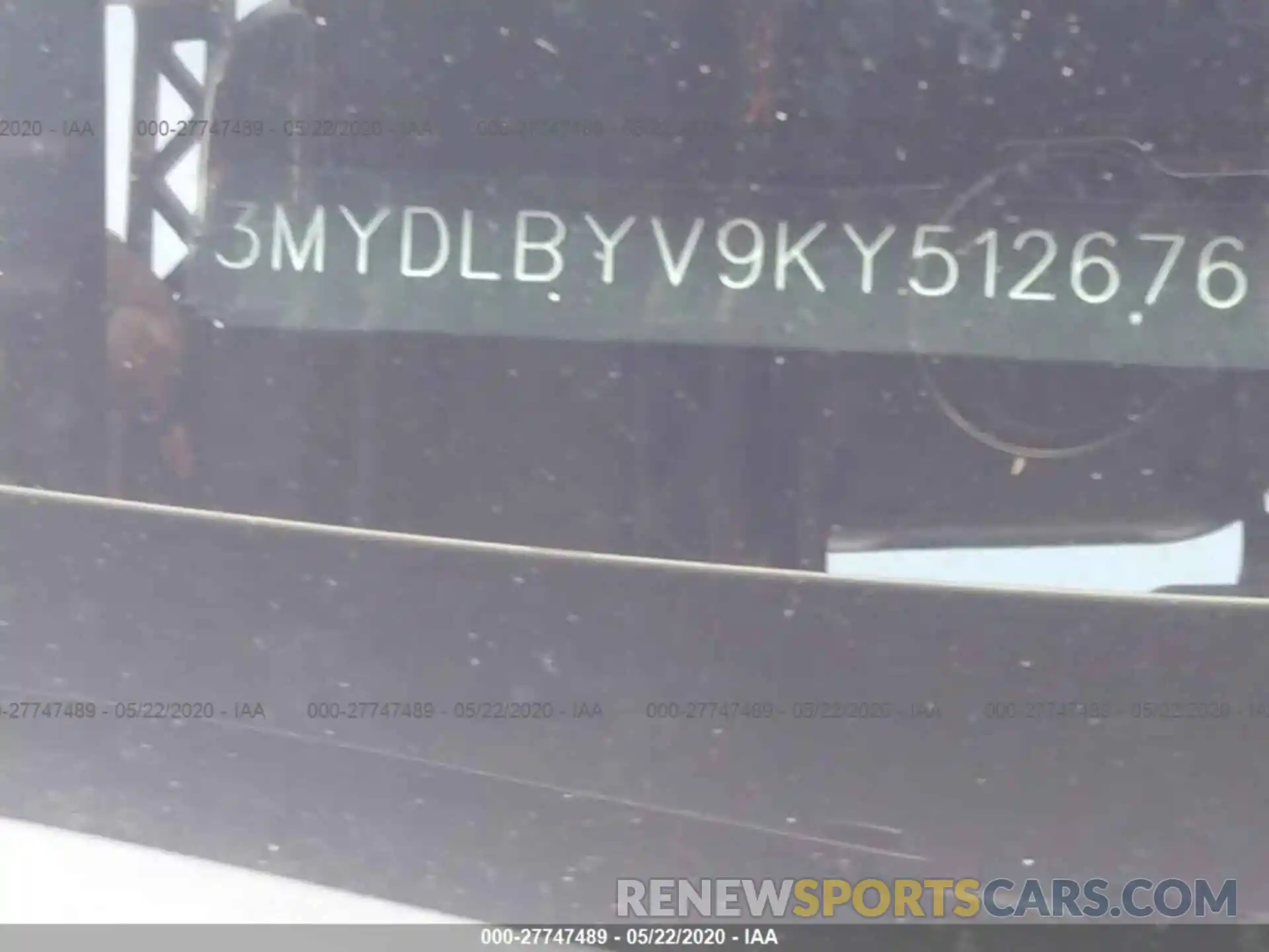 9 Photograph of a damaged car 3MYDLBYV9KY****** TOYOTA YARIS 2019