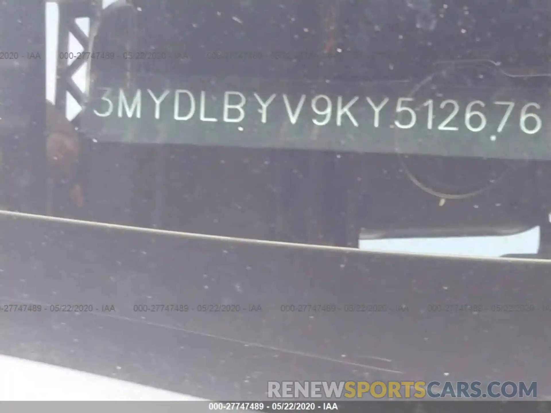 9 Photograph of a damaged car 3MYDLBYV9KY512676 TOYOTA YARIS 2019