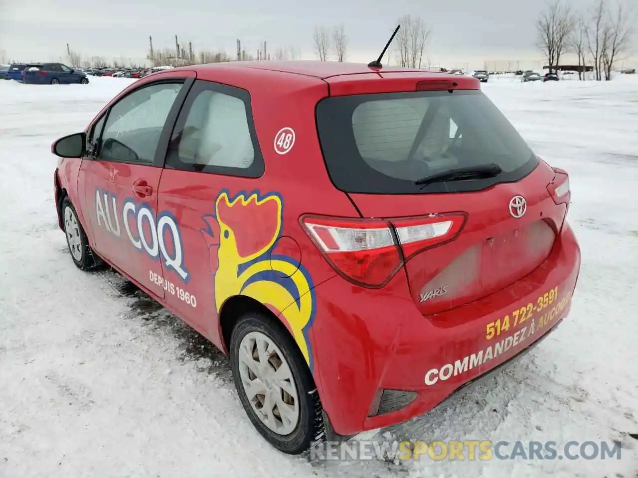 3 Фотография поврежденного автомобиля VNKJTUD3XKA104300 TOYOTA YARIS 2019