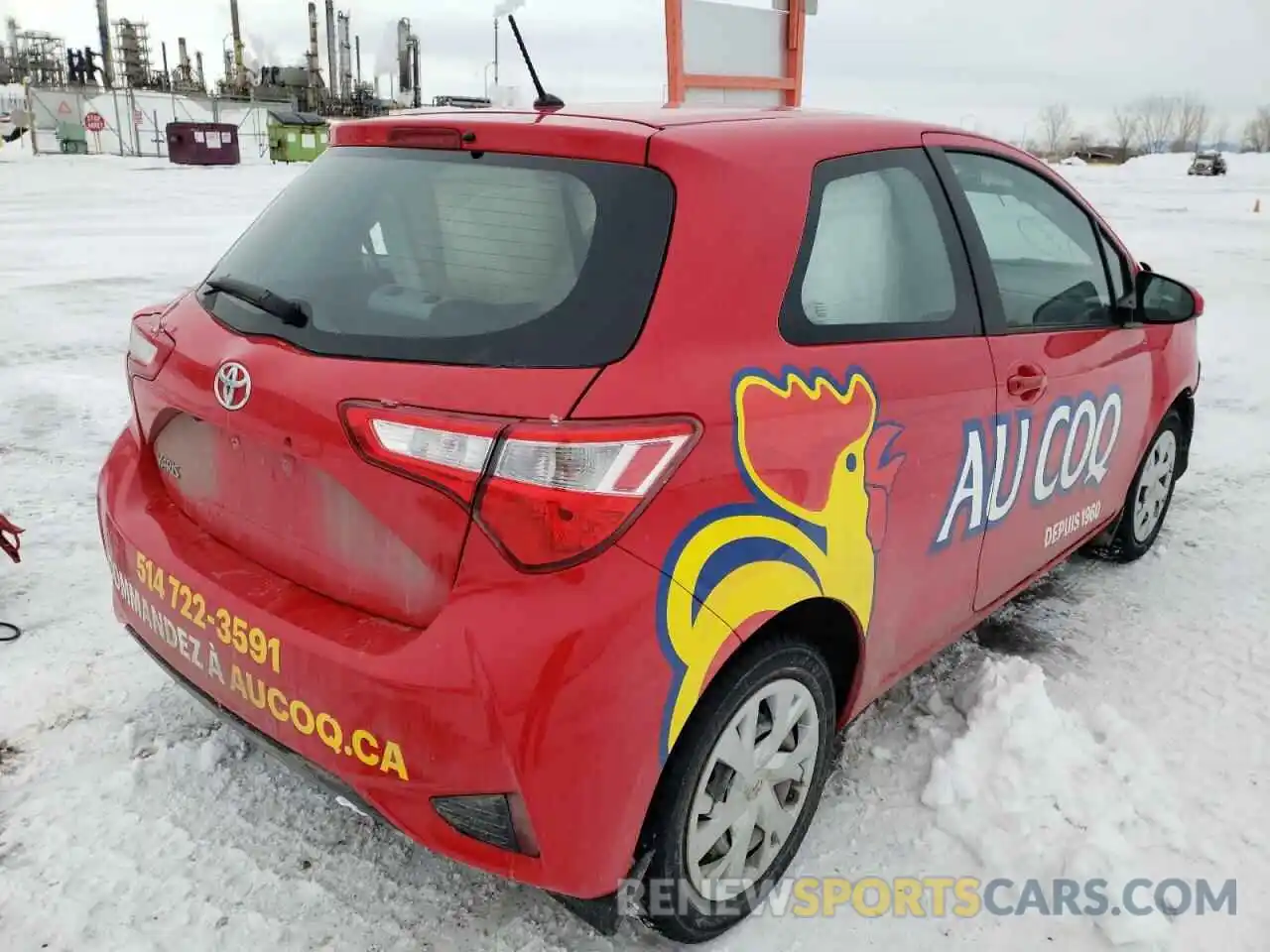 4 Фотография поврежденного автомобиля VNKJTUD3XKA104300 TOYOTA YARIS 2019