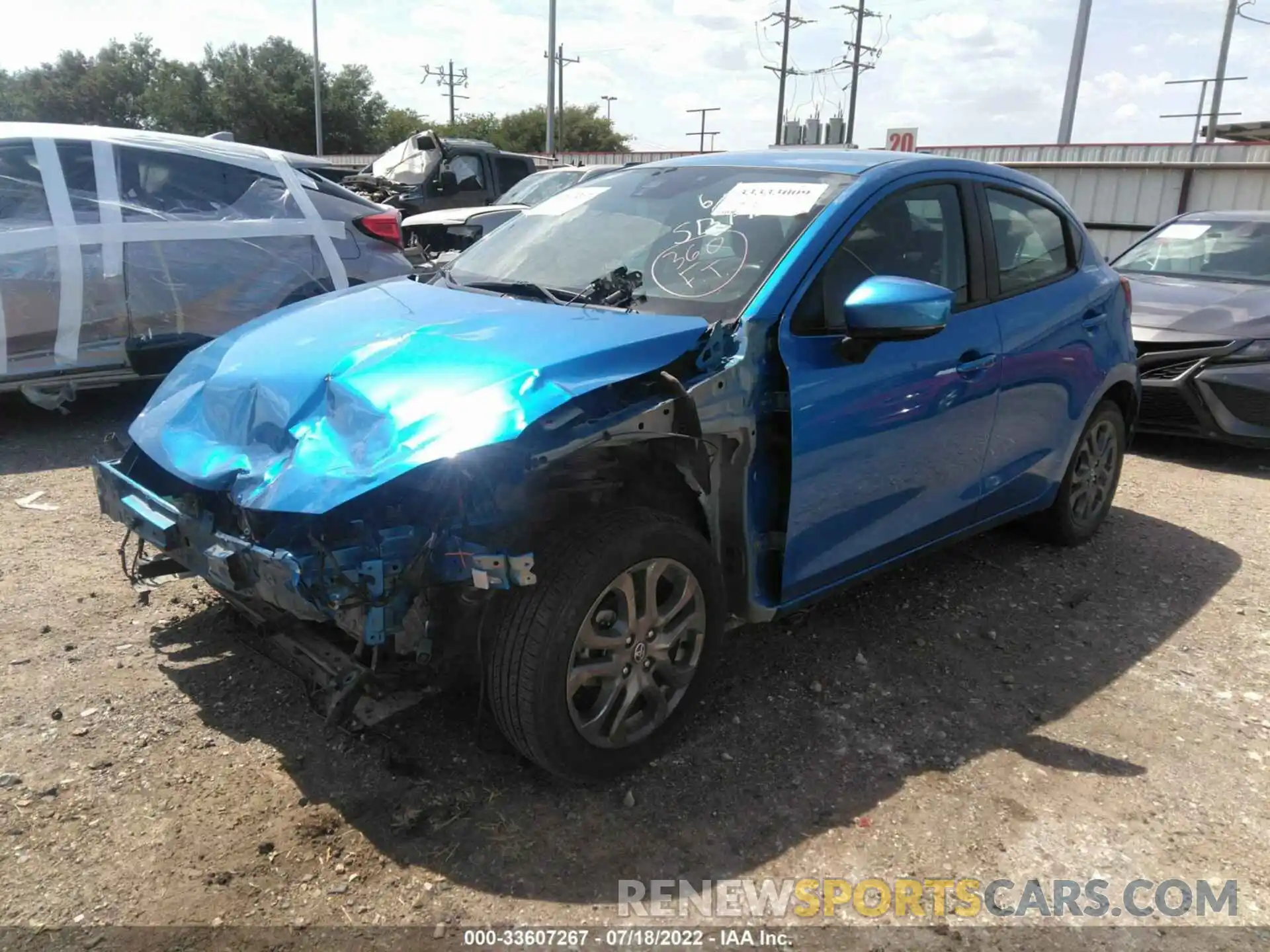 2 Photograph of a damaged car 3MYDLBJV5LY705287 TOYOTA YARIS HATCHBACK 2020