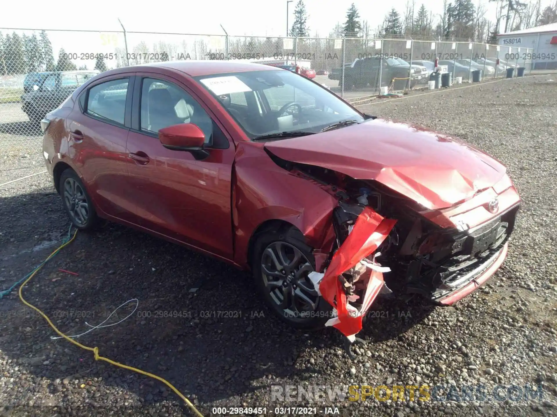 1 Photograph of a damaged car 3MYDLBYV5KY508883 TOYOTA YARIS SEDAN 2019