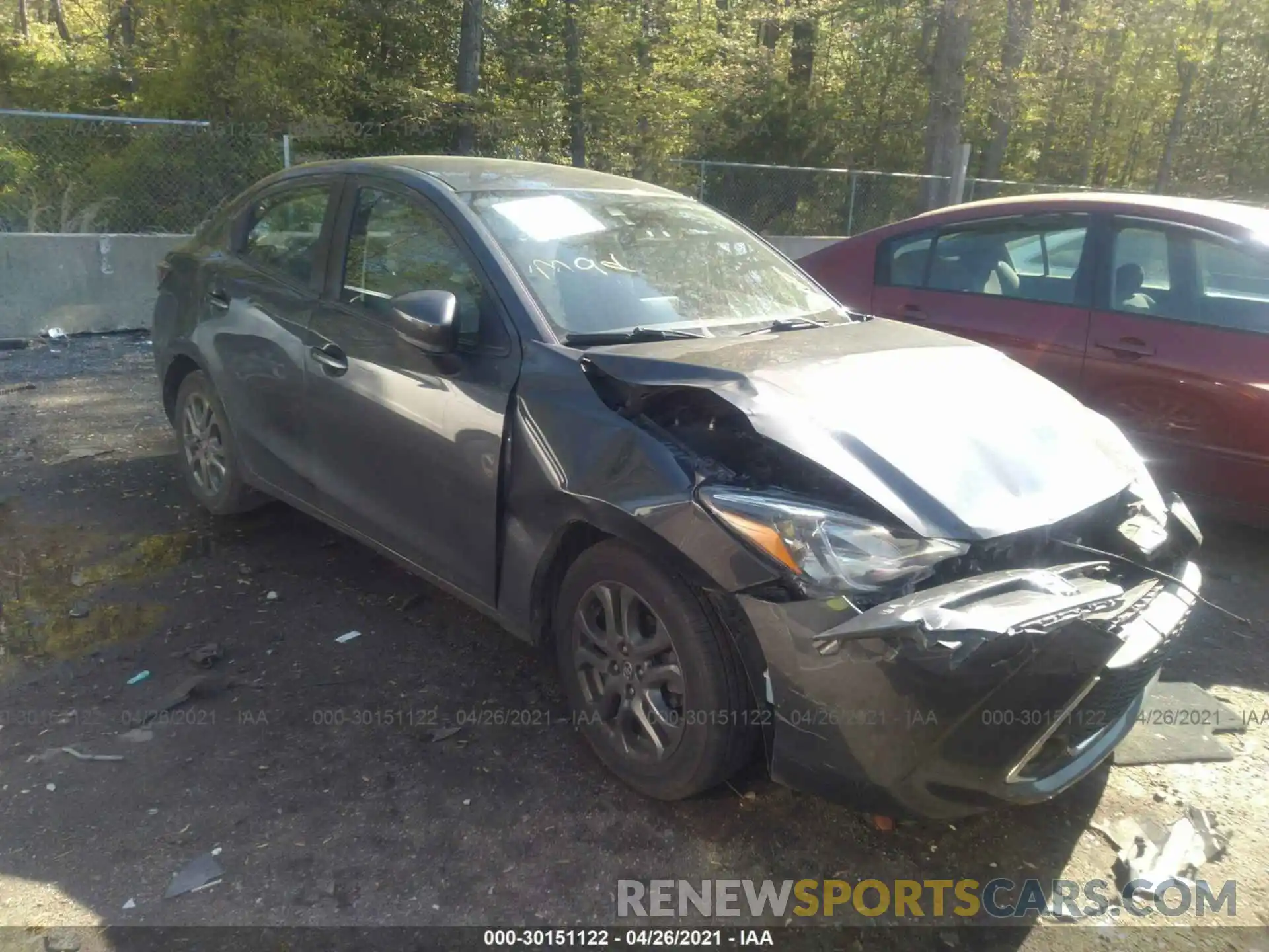 1 Photograph of a damaged car 3MYDLBYV6KY500064 TOYOTA YARIS SEDAN 2019