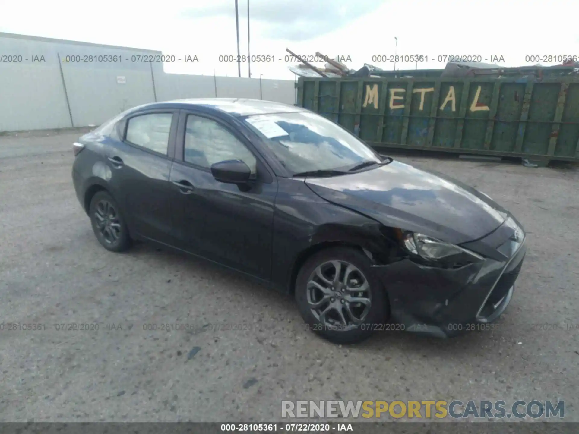 1 Photograph of a damaged car 3MYDLBYV6KY516314 TOYOTA YARIS SEDAN 2019