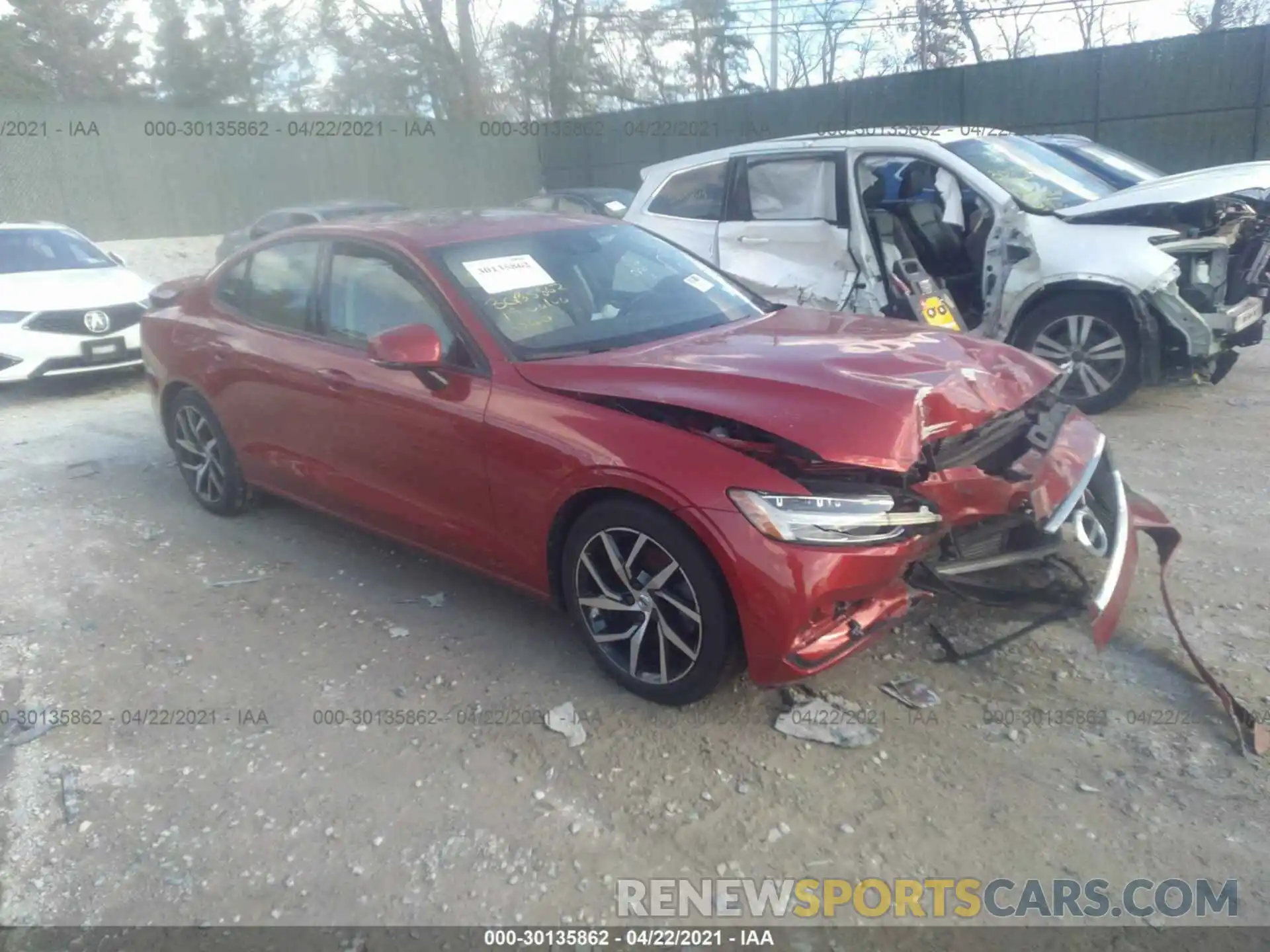 1 Photograph of a damaged car 7JR102FK6KG006549 VOLVO S60 2019