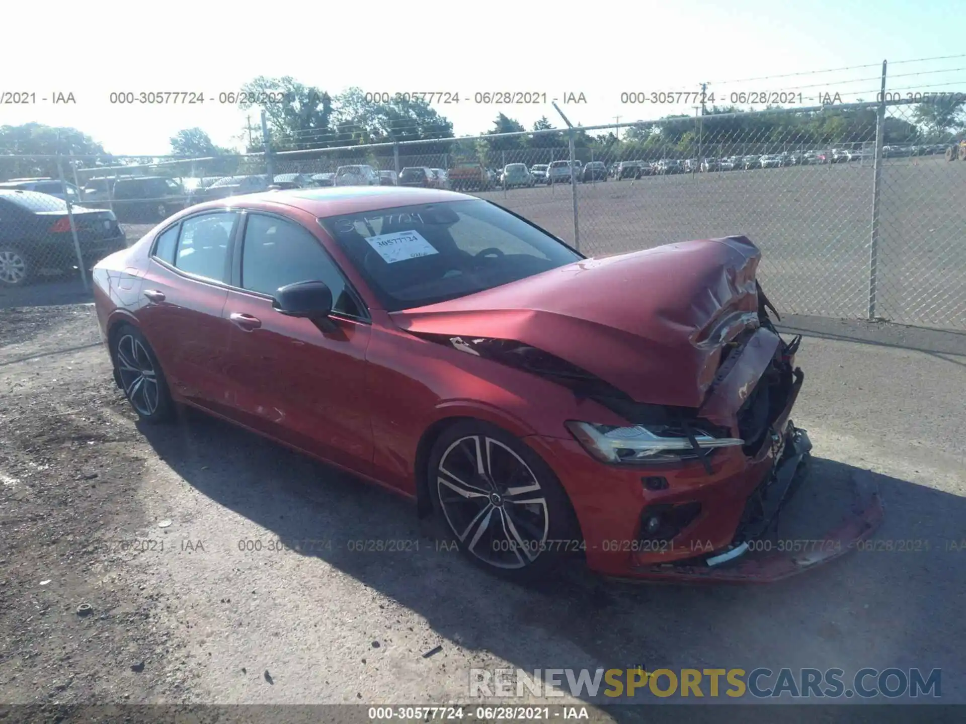 1 Photograph of a damaged car 7JR102FM7KG000521 VOLVO S60 2019