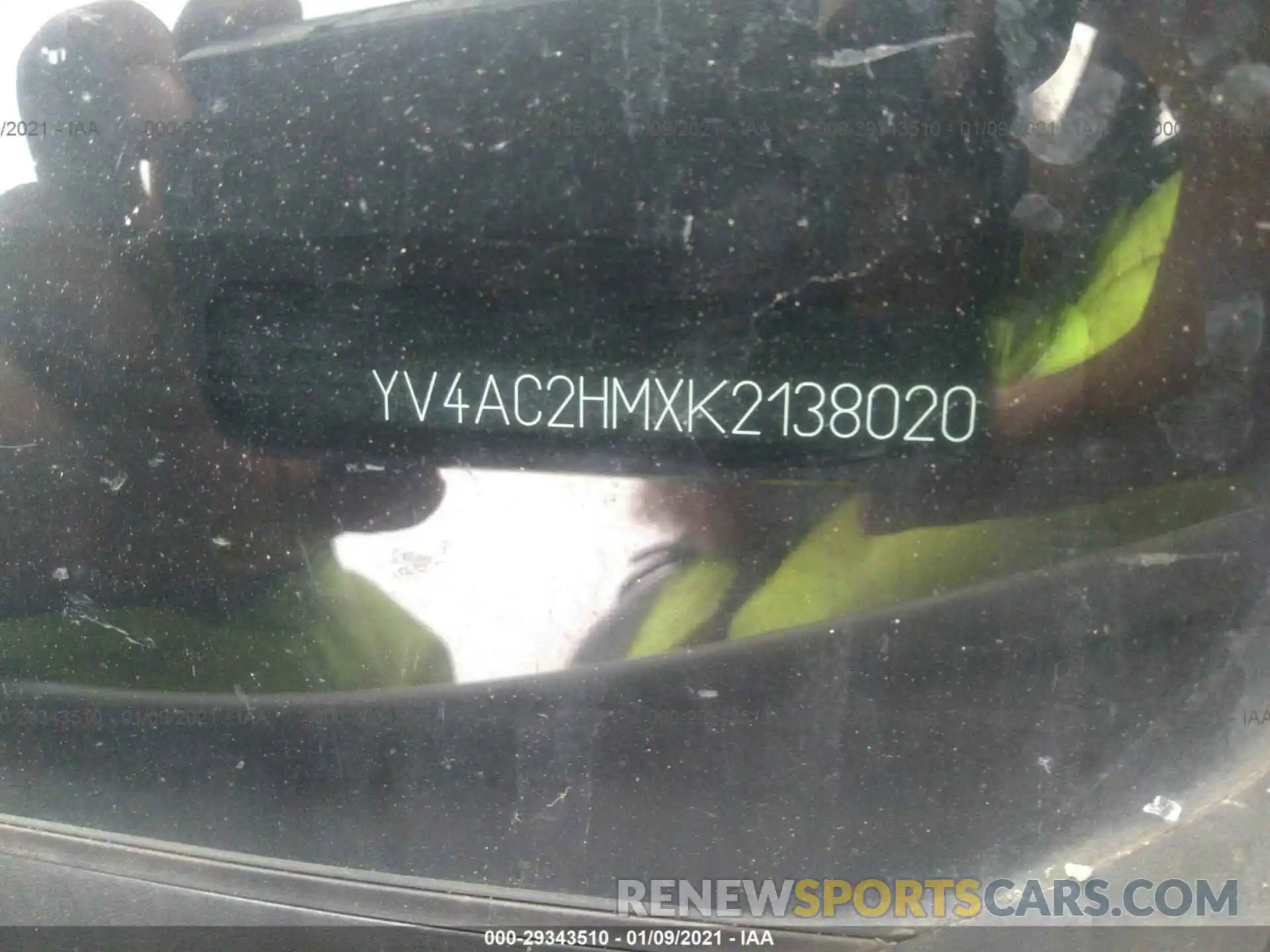 9 Photograph of a damaged car YV4AC2HMXK2138020 VOLVO XC40 2019