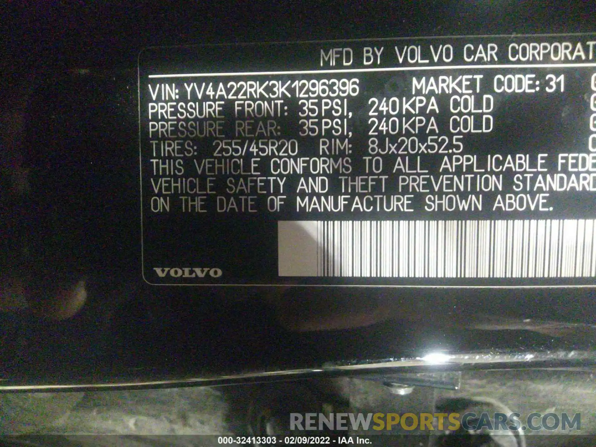 9 Фотография поврежденного автомобиля YV4A22RK3K1296396 VOLVO XC60 2019