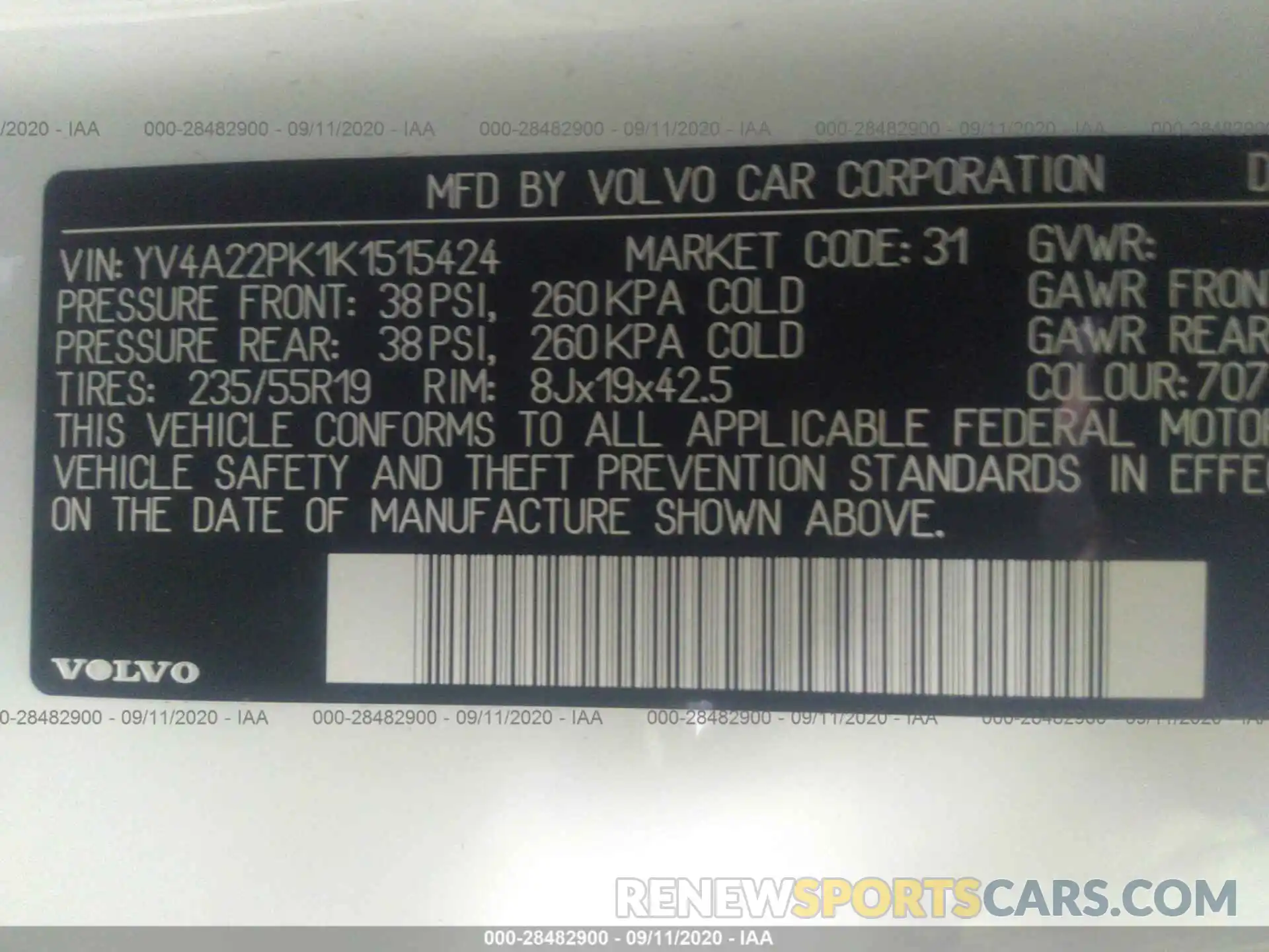 9 Фотография поврежденного автомобиля YV4A22PK1K1515424 VOLVO XC90 2019